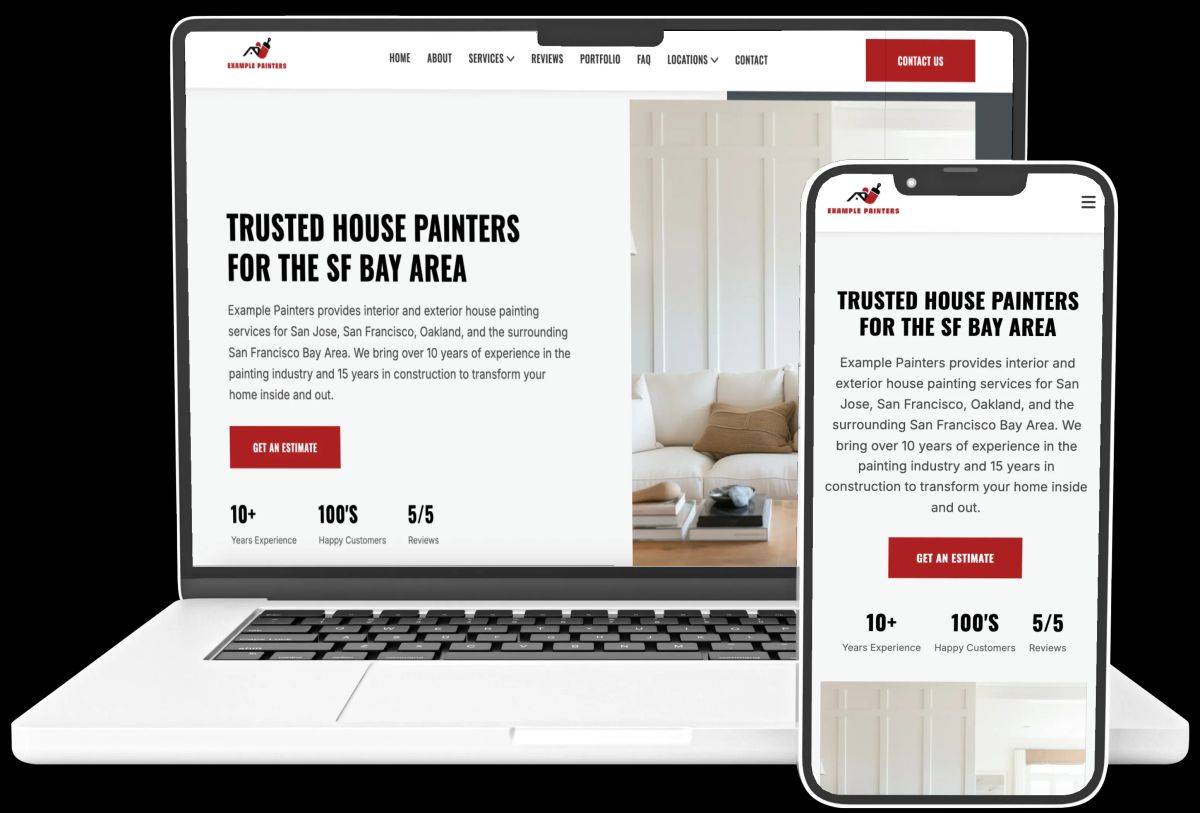 Professional website design on laptop and phone